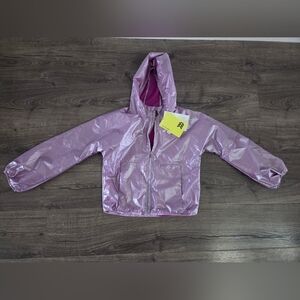 Iridescent Lavender Hooded Windbreaker Jacket Size L 10/12